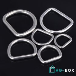 D-Ring 6x50 geschweißt, poliert, Edelstahl A4