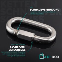 Ketten-Schnellverschluss D=5 ähnl. DIN 56926 Edelstahl A4