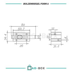 Bolzenriegel 80mm Edelstahl A2