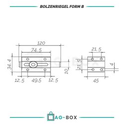 Bolzenriegel 200mm Edelstahl A2