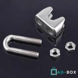 Drahtseilklemme für D=8 mm hohe Form ähnl. DIN 741 Edelstahl A4