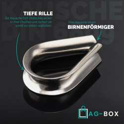 Kausche D=8 mm ähnl. DIN 6899 Edelstahl A4