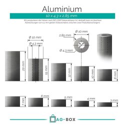 Distanzhülse 15x8,5x20 Aluminium