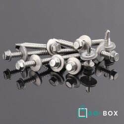 Bohrschrauben mit Sechskantkopf DIN 7504 A2 K 5,5X30 DS 16 mm mit Bund und Dichtscheibe