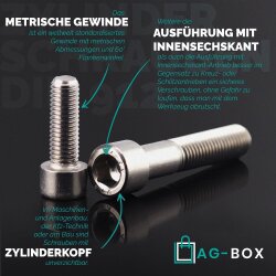 Zylinderschrauben M12x40 mit Innensechskant DIN 912 Edelstahl A2